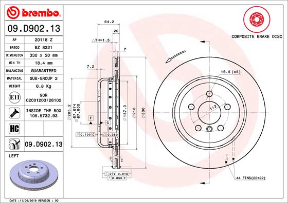 Disc frana 09.D902.13 BREMBO