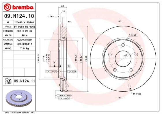 Disc frana 09.N124.11 BREMBO