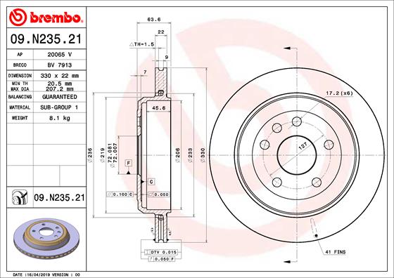 Disc frana 09.N235.21 BREMBO