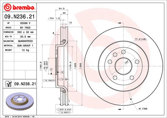 Disc frana 09.N236.21 BREMBO