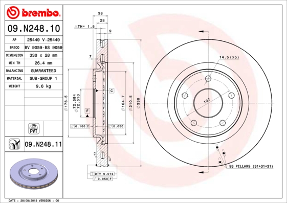 Disc frana 09.N248.11 BREMBO