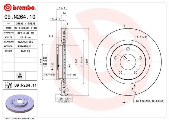 Disc frana 09.N264.11 BREMBO