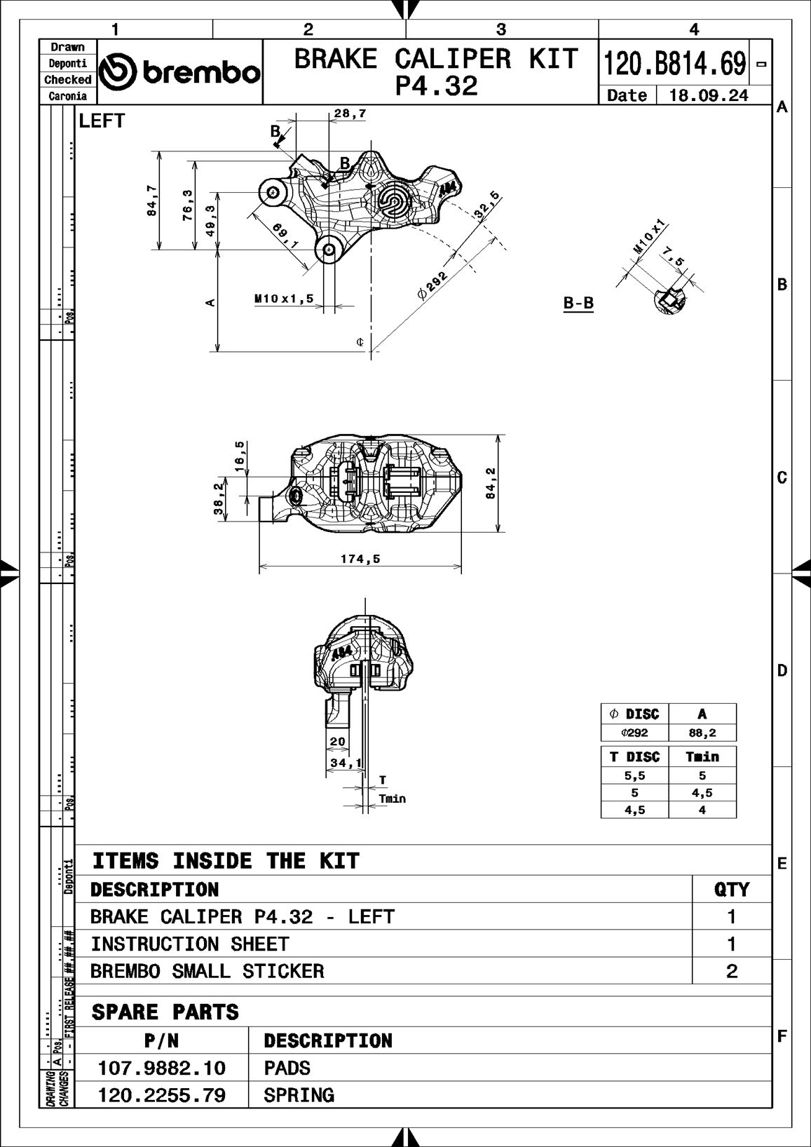 Etrier frana 120B81469 BREMBO