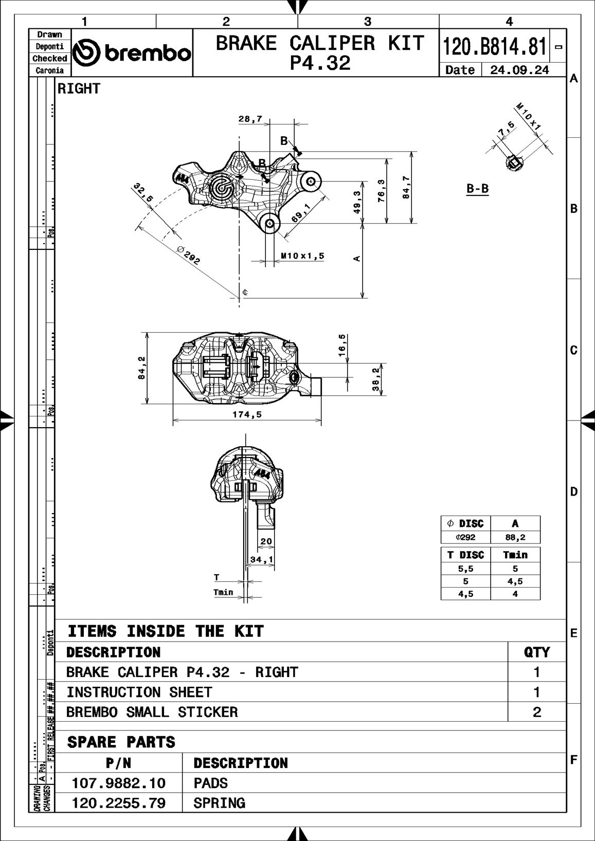 Etrier frana 120B81481 BREMBO