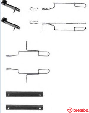 Set accesorii, placute frana A 02 233 BREMBO