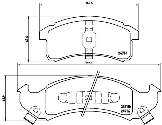 set placute frana,frana disc P 07 002 BREMBO