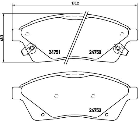 set placute frana,frana disc P 09 010 BREMBO