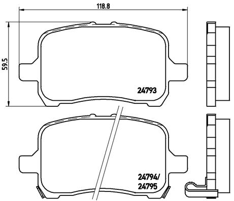 set placute frana,frana disc P 10 015 BREMBO