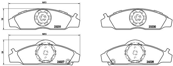 set placute frana,frana disc P 15 008 BREMBO
