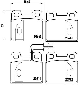 set placute frana,frana disc P 23 020 BREMBO