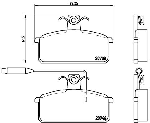 set placute frana,frana disc P 23 024 BREMBO