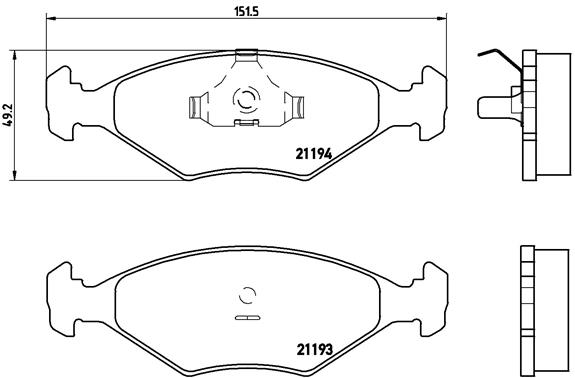 set placute frana,frana disc P 23 040 BREMBO