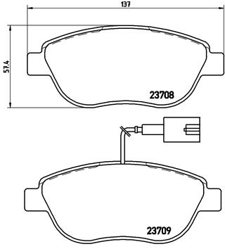 Set placute frana,frana disc P 23 087 BREMBO