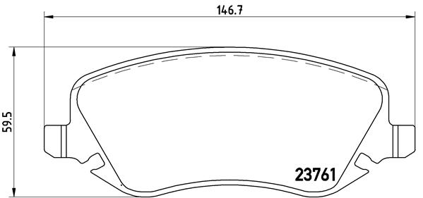 set placute frana,frana disc P 23 088 BREMBO