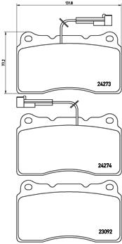 set placute frana,frana disc P 23 098 BREMBO