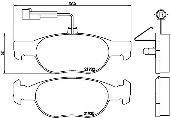 set placute frana,frana disc P 23 113 BREMBO