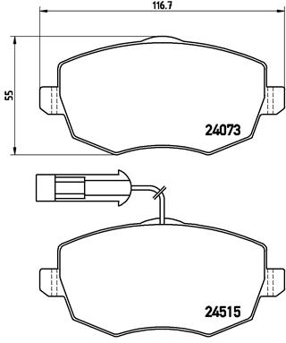 set placute frana,frana disc P 23 128 BREMBO