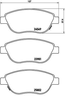 Set placute frana,frana disc P 23 153 BREMBO