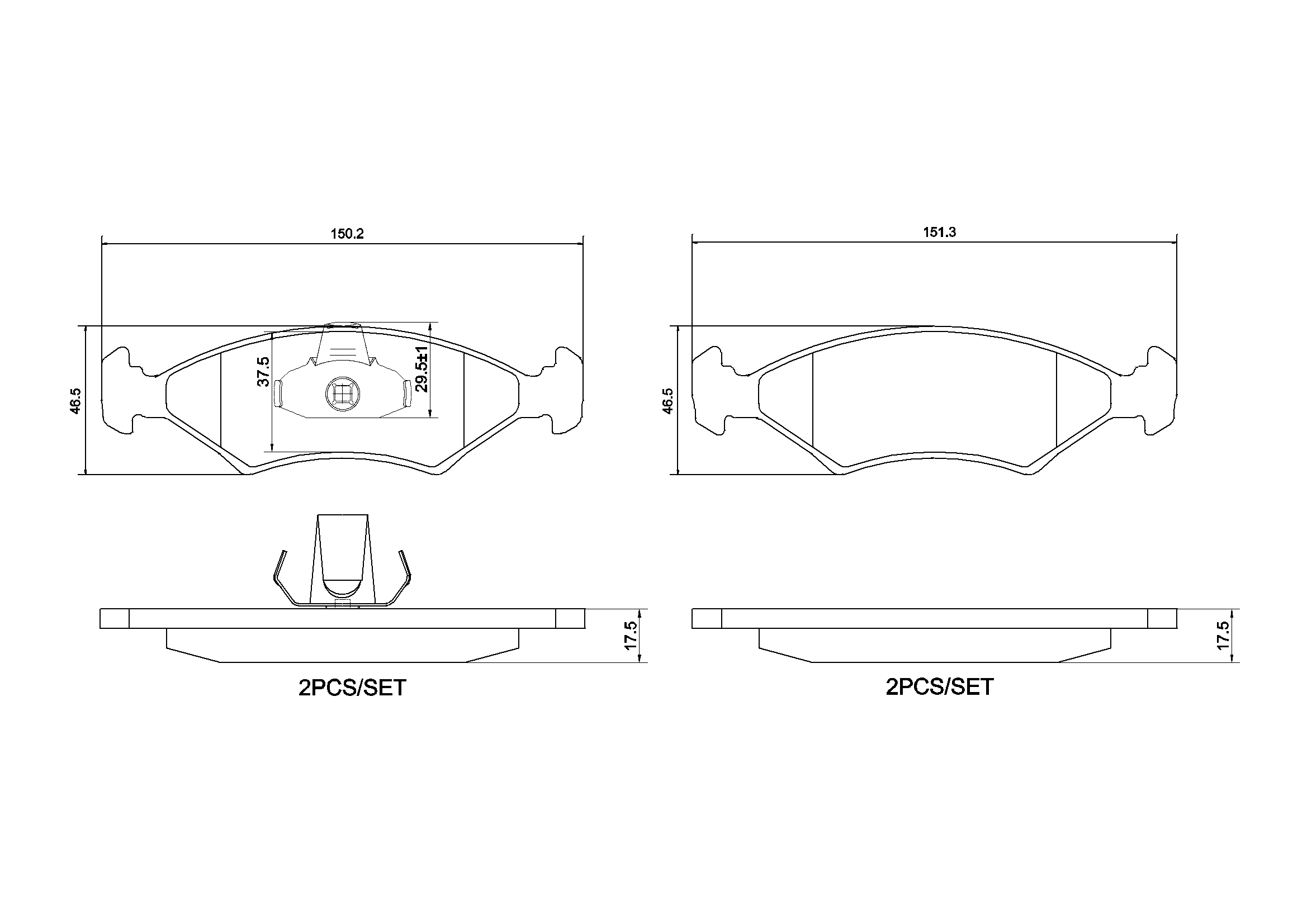 set placute frana,frana disc P 24 043 BREMBO