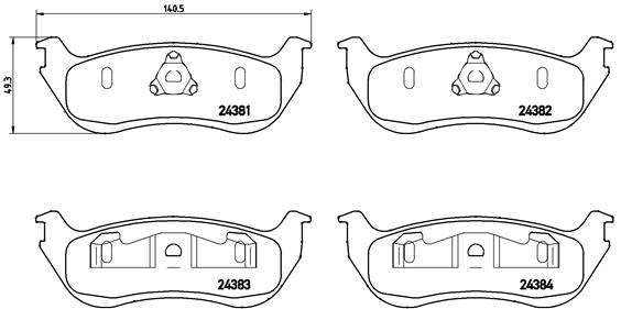 set placute frana,frana disc P 24 068 BREMBO
