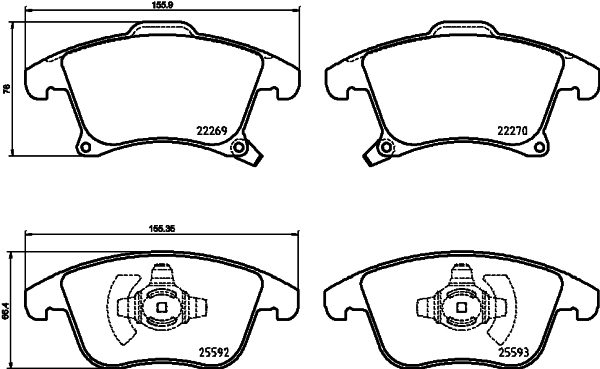 Set placute frana,frana disc P 24 173 BREMBO