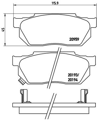 set placute frana,frana disc P 28 008 BREMBO