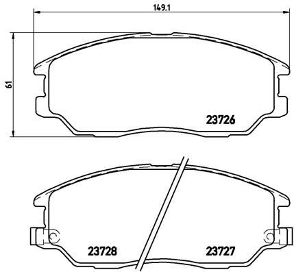 set placute frana,frana disc P 30 028 BREMBO