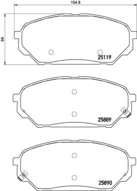 Set placute frana,frana disc P 30 071 BREMBO