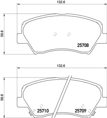 set placute frana,frana disc P 30 073 BREMBO