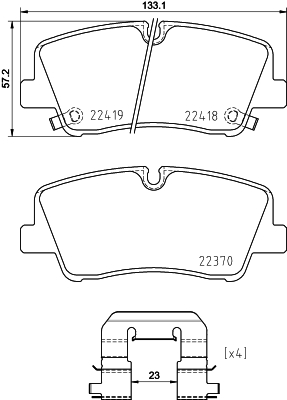 set placute frana,frana disc P 30 089 BREMBO
