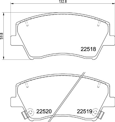 set placute frana,frana disc P 30 107 BREMBO