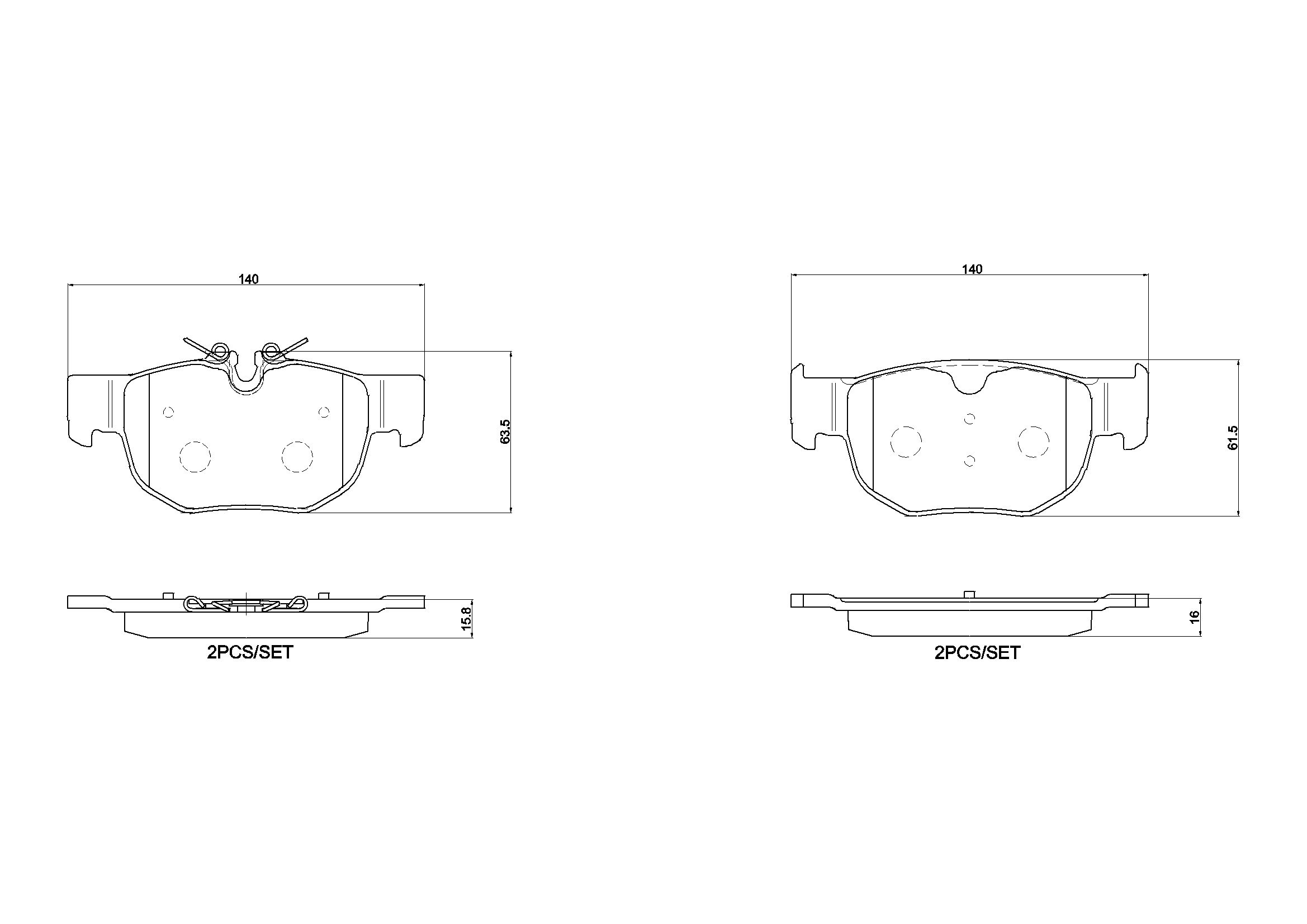 set placute frana,frana disc P 36 039 BREMBO