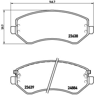 set placute frana,frana disc P 37 007 BREMBO
