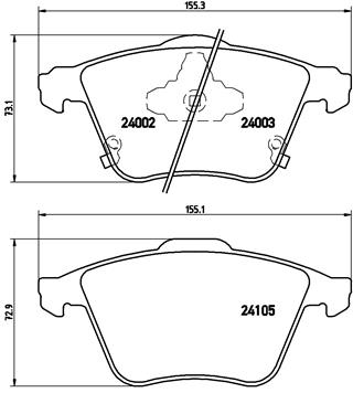 set placute frana,frana disc P 49 038 BREMBO