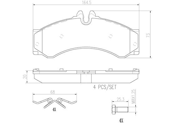 Set placute frana,frana disc P50028N BREMBO