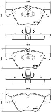 set placute frana,frana disc P 50 075 BREMBO