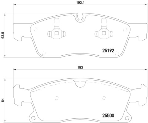set placute frana,frana disc P 50 108 BREMBO
