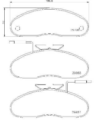 set placute frana,frana disc P 56 019 BREMBO