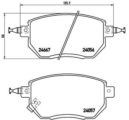 set placute frana,frana disc P 56 051 BREMBO