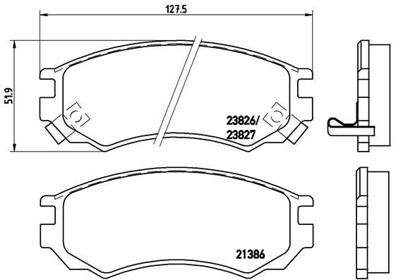 set placute frana,frana disc P 56 055 BREMBO