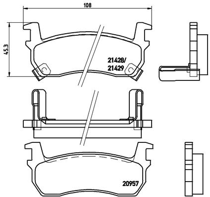 set placute frana,frana disc P 56 057 BREMBO