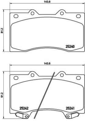 set placute frana,frana disc P 56 081 BREMBO