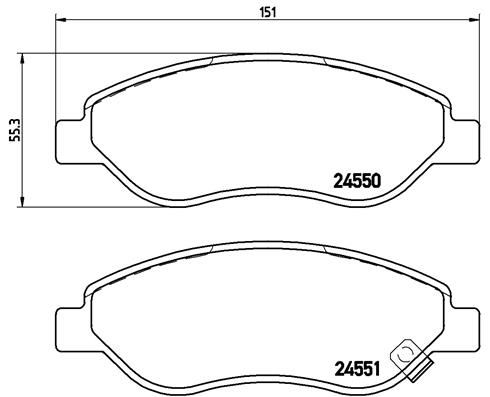 set placute frana,frana disc P 59 053 BREMBO