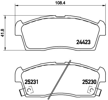 set placute frana,frana disc P 61 108 BREMBO
