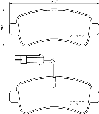 Set placute frana,frana disc P 61 130 BREMBO