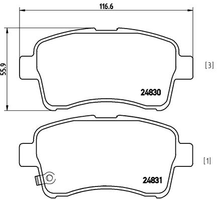 set placute frana,frana disc P 79 021 BREMBO