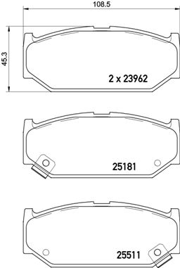 set placute frana,frana disc P 79 031 BREMBO