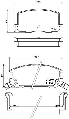 set placute frana,frana disc P 83 019 BREMBO
