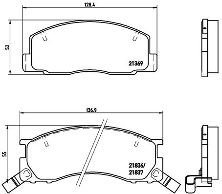 set placute frana,frana disc P 83 029 BREMBO