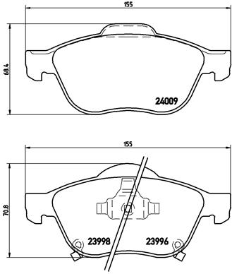 set placute frana,frana disc P 83 043 BREMBO